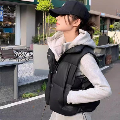 Collar Solid Color Vest Outerwear