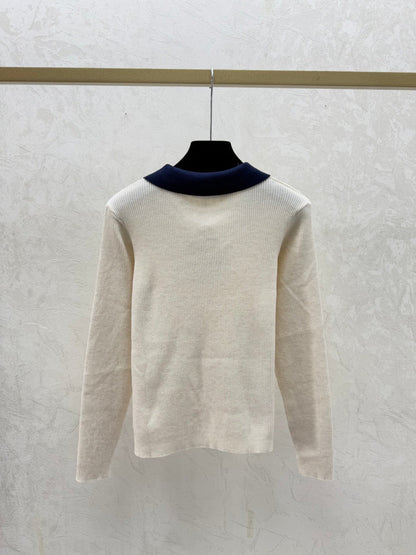 Dior 2025 Knitted Collared Long-sleeved Sweater Wool