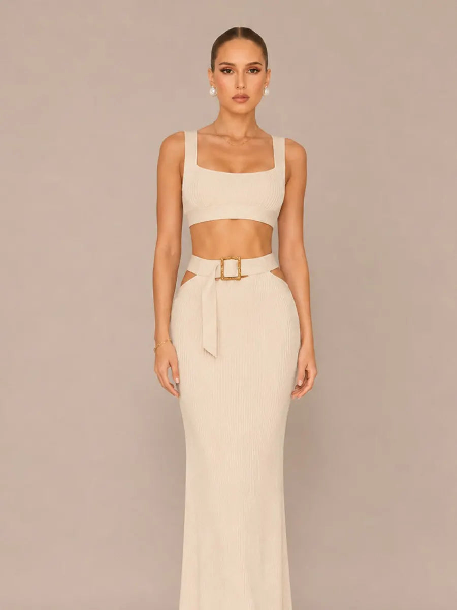 Odelia Bandage Crop Top Two-Piece Set