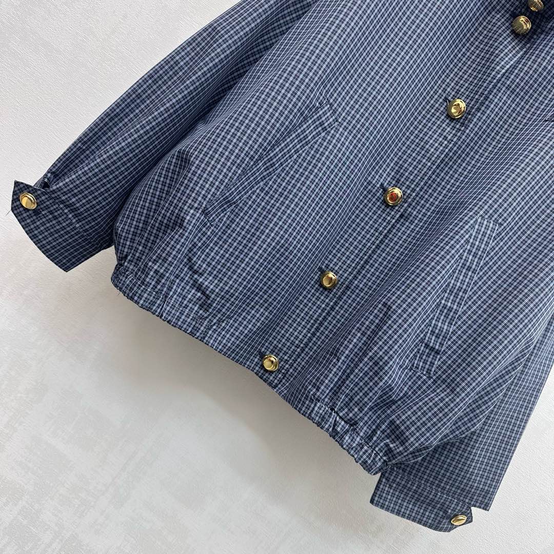 Miu Blouson Jacket Navy Blue Polyester Blend 349768