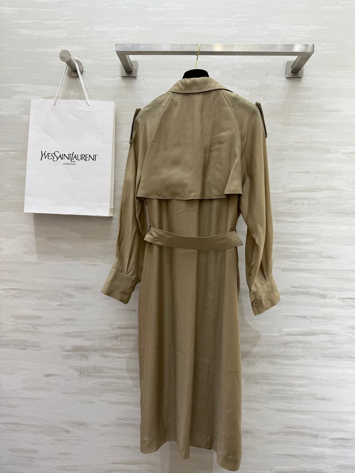 YSL 25 Windbreaker Jacket Beige Tencel