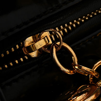 Patent Cannage Medium Lady Dior Black