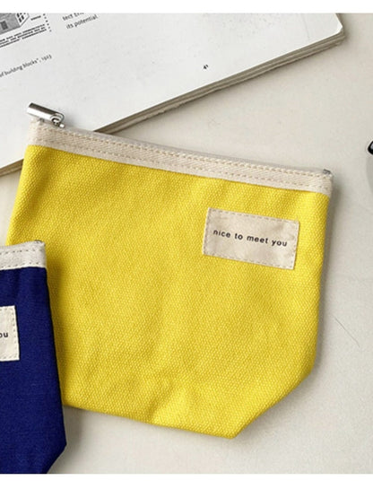 Cosbai - Minimalist Small Canvas Cardholder Pouch &amp; Coin Purse