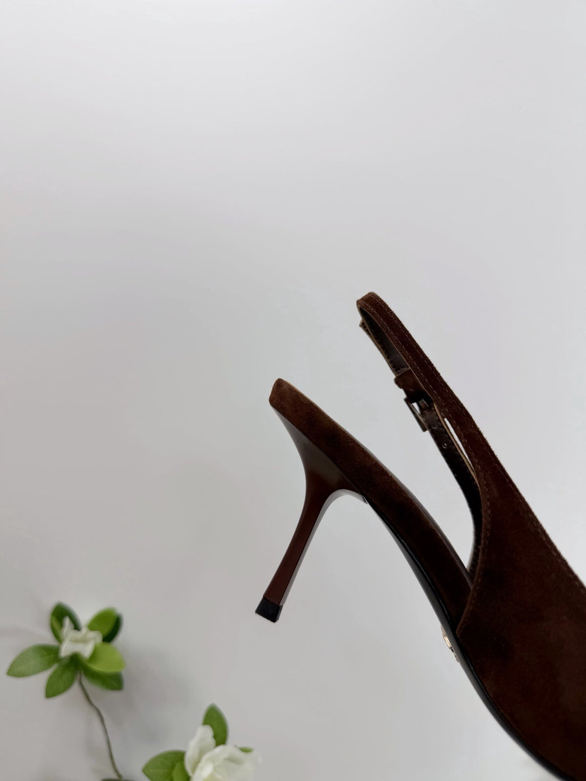 PRA 26SS Slingback 75 Dark Brown Suede 592343