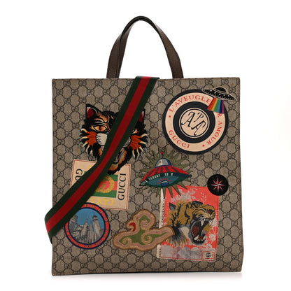 Soft GG Supreme Monogram Courrier Vertical Tote Beige New Acero