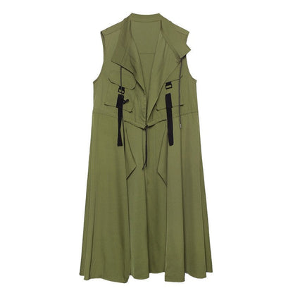 Solid Color Sleeveless Casual Loose Thin Long Vest