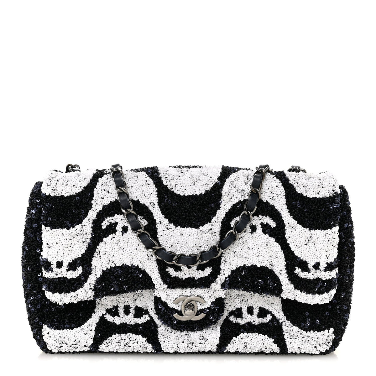 Sequin Medium Flap Blue Blue White