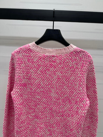 CC 25 Contrast Color Sweater 5 Brooch Pink Wool 305411