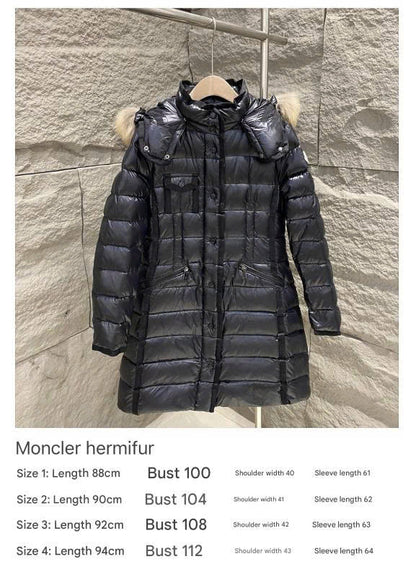 Moncler Puffer Jacket Hood Black Fur 341352