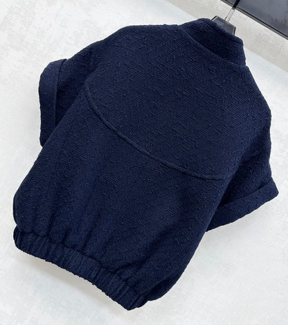 CC Jacket Short-sleeved Navy Blue Cotton 350255