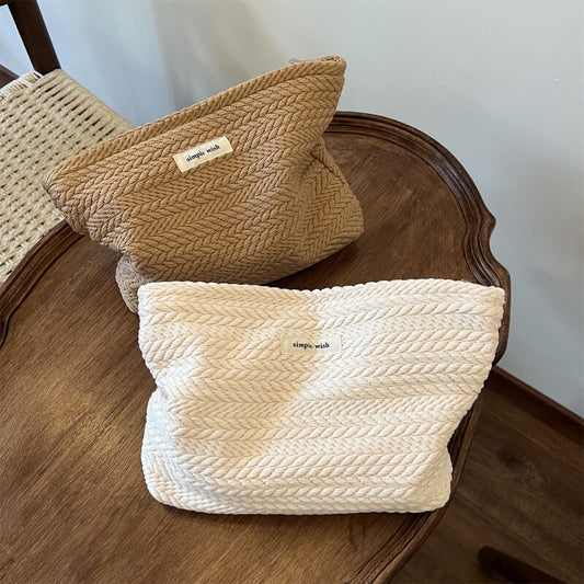 Solid Color Portable Makeup Bag