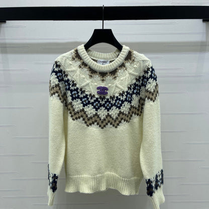 Chanel 2025 Sweater Cream Mix Colors Wool Nylon 319615