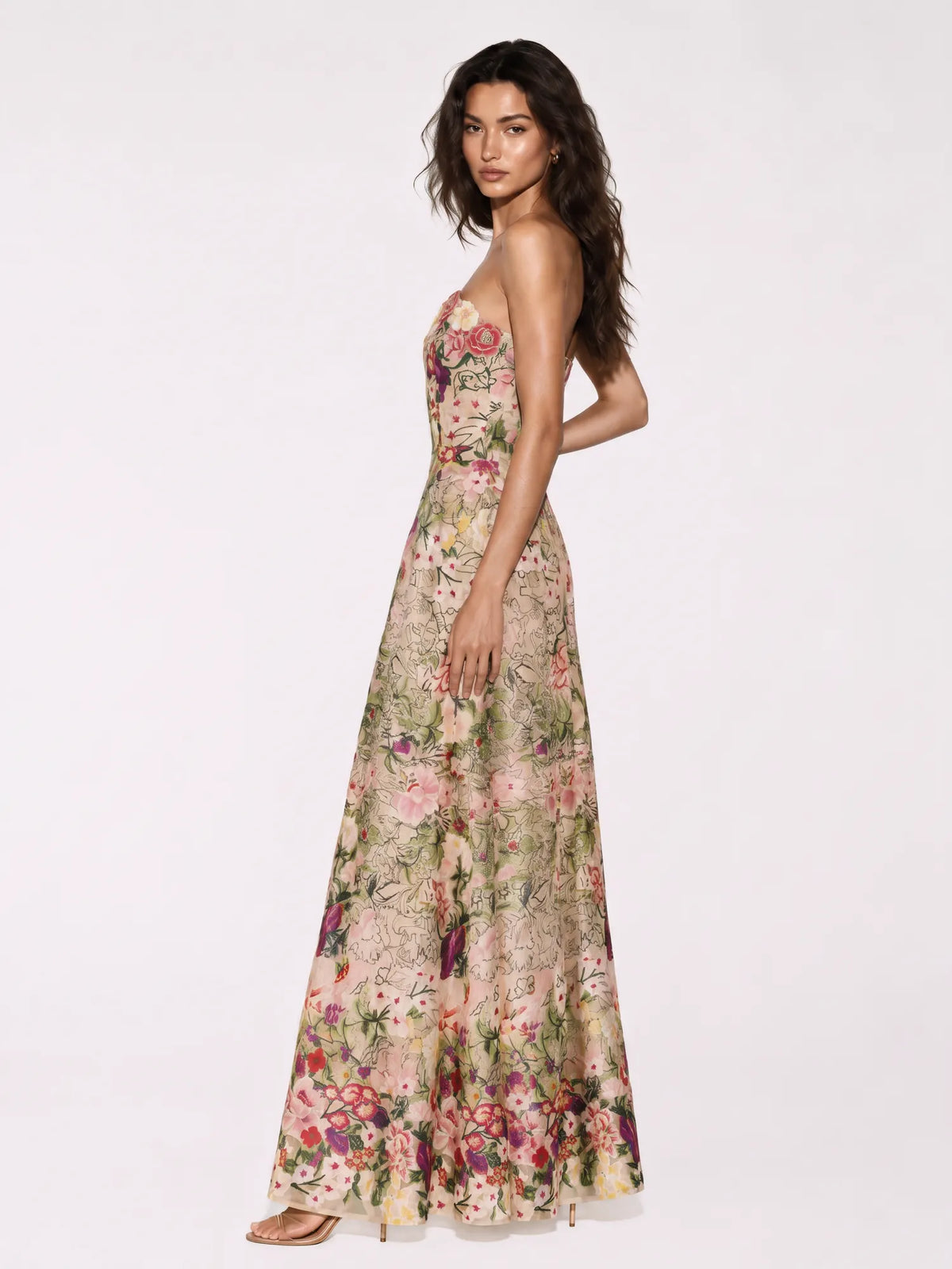 Alessandra Floral Strapless Maxi Dress