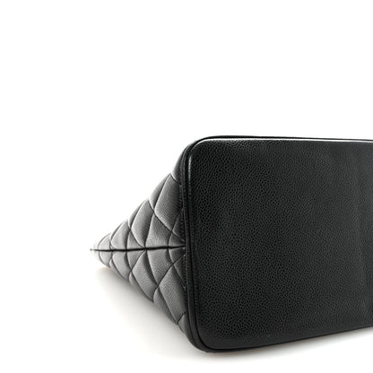 Caviar Quilted Medallion Tote Black