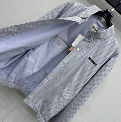 Miu Miu Jacket Striped Grey Cotton 341902