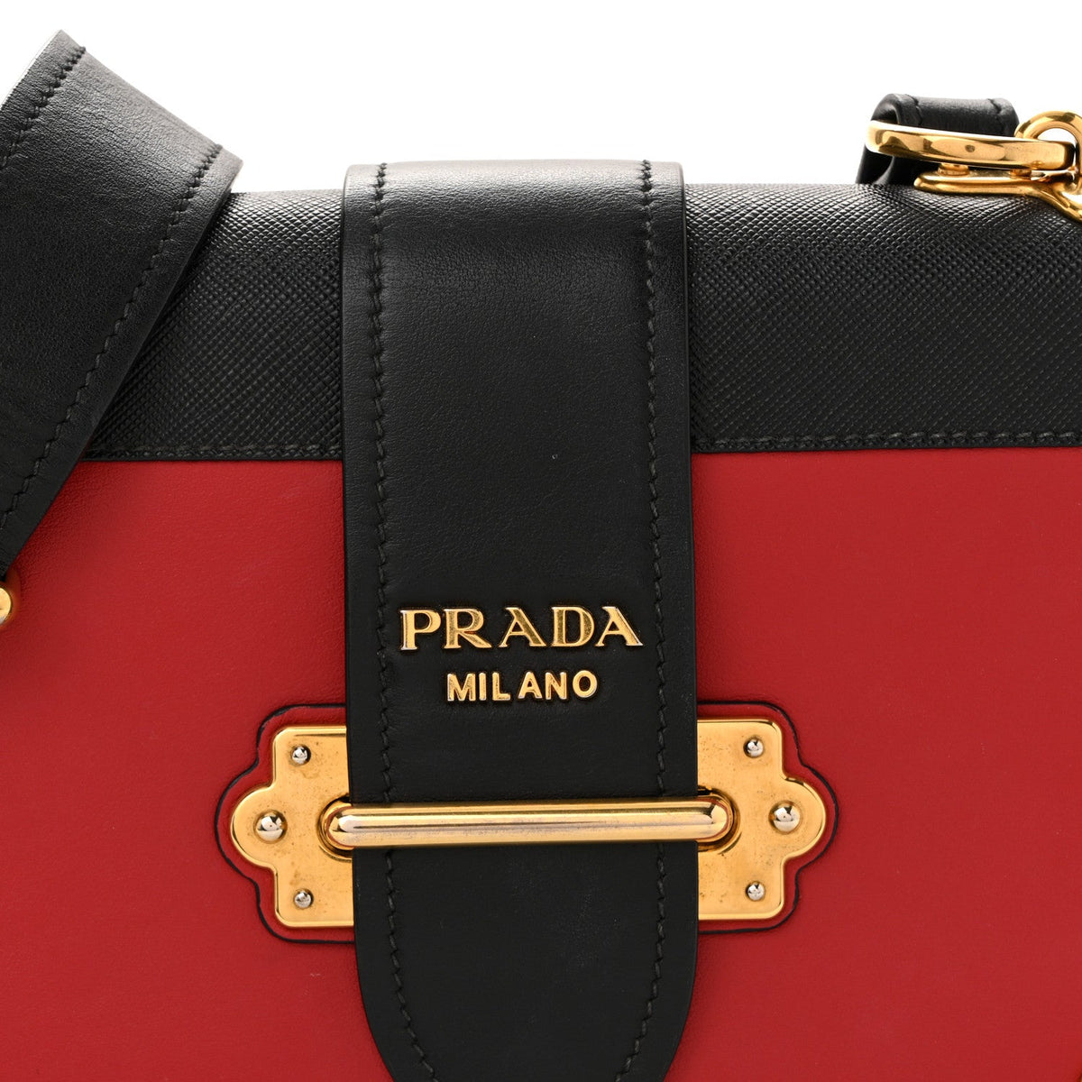 City Calfskin Saffiano Cahier Bag Fuoco Black