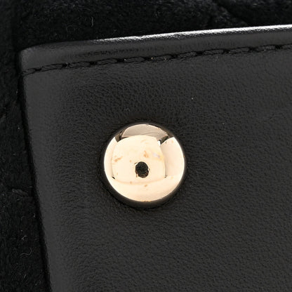 Velvet Crystal Quilted Extra Mini Coco Handle Flap Black