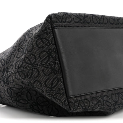 Jacquard Anagram Calfskin Medium Cubi Bag Anthracite Black