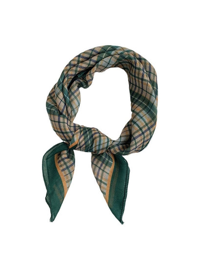 Haila - 20" Vintage Classic Stripe Print Square Headscarf