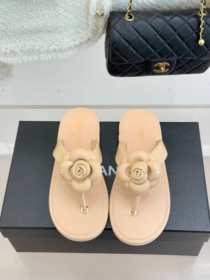 CC 26C Early Spring Camellia Slide Beige Calfskin