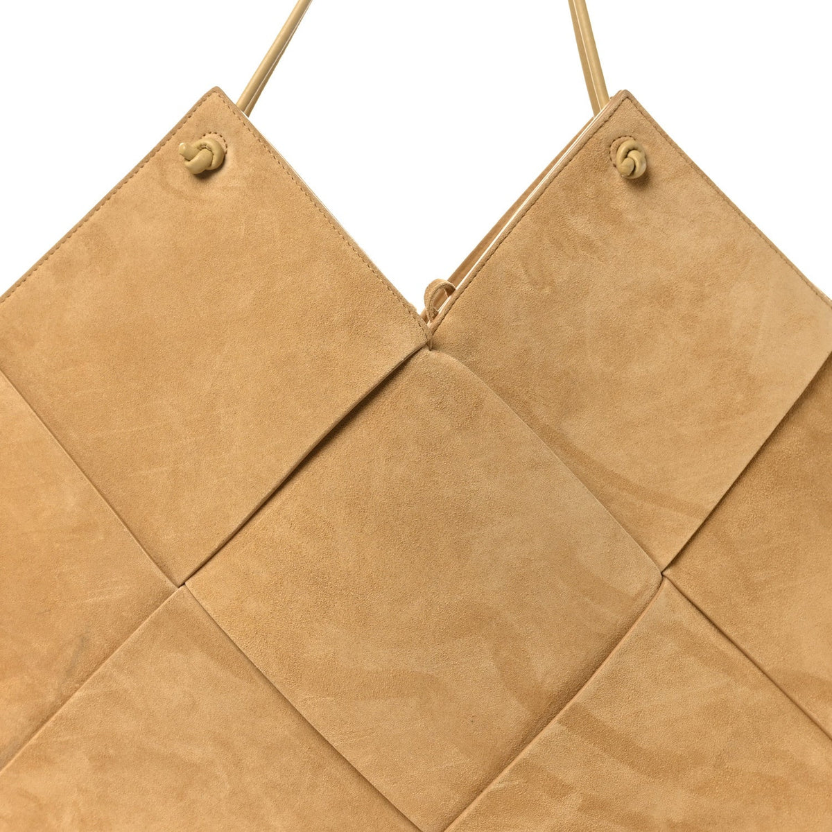 Suede Maxi Intrecciato Tote Cane Sugar Tapioca