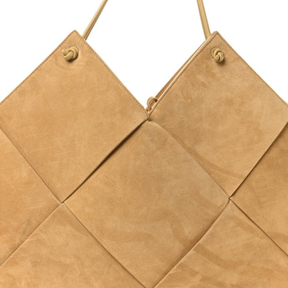 Suede Maxi Intrecciato Tote Cane Sugar Tapioca