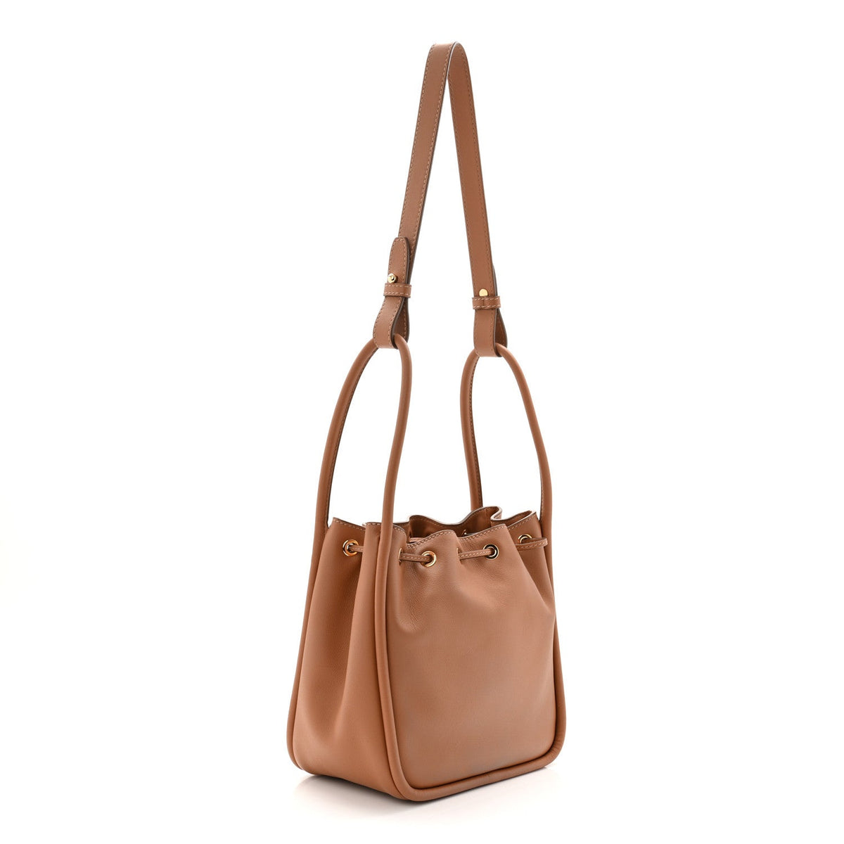 Soft Calfskin Mini Darling Bucket Bag Caramel
