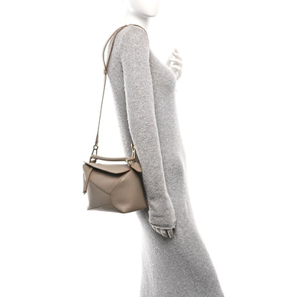 Grained Calfskin Small Puzzle Edge Bag Sand