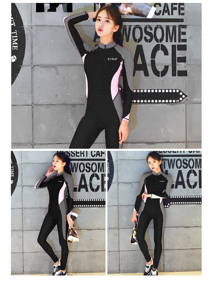 Diving Suit Women'S Long Sleeve Sunscreen Swimsuit One-Piece Jellyfish Snorkeling Surf Suit