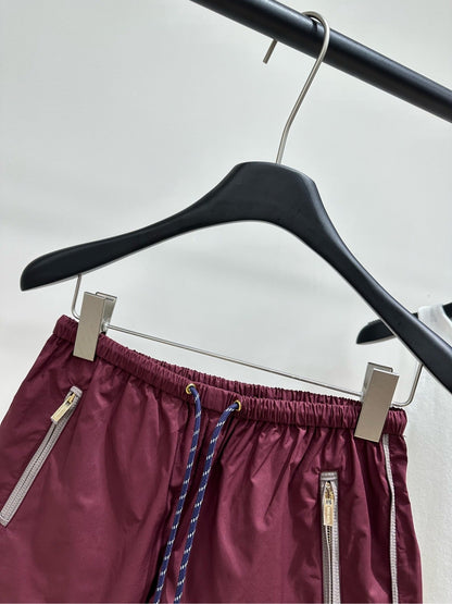 Miu Shorts Burgundy Windproof Fabric 349727