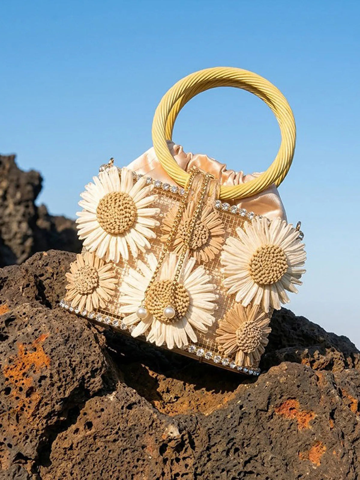 Clara Daisy Rhinestone Handbag