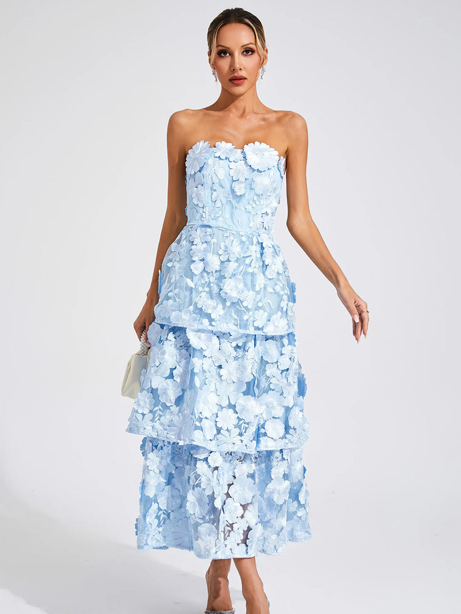 Fiorella Midi Dress In Blue