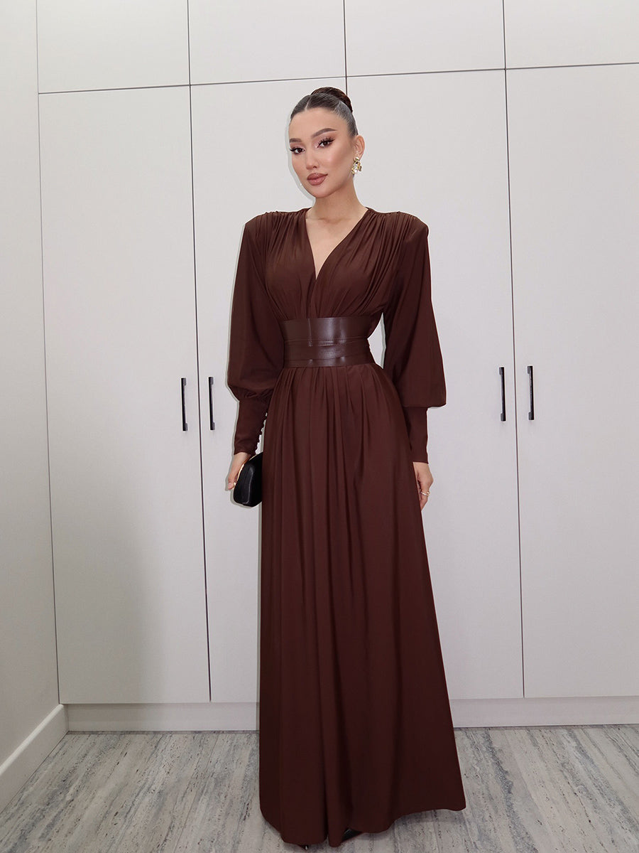 Gianna Maxi Dress In Browm