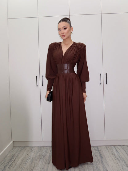 Gianna Maxi Dress In Browm