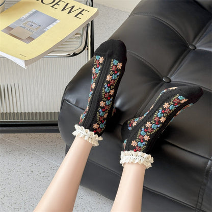 Rufia - Vintage Rolled Edge Floral Ankle Socks