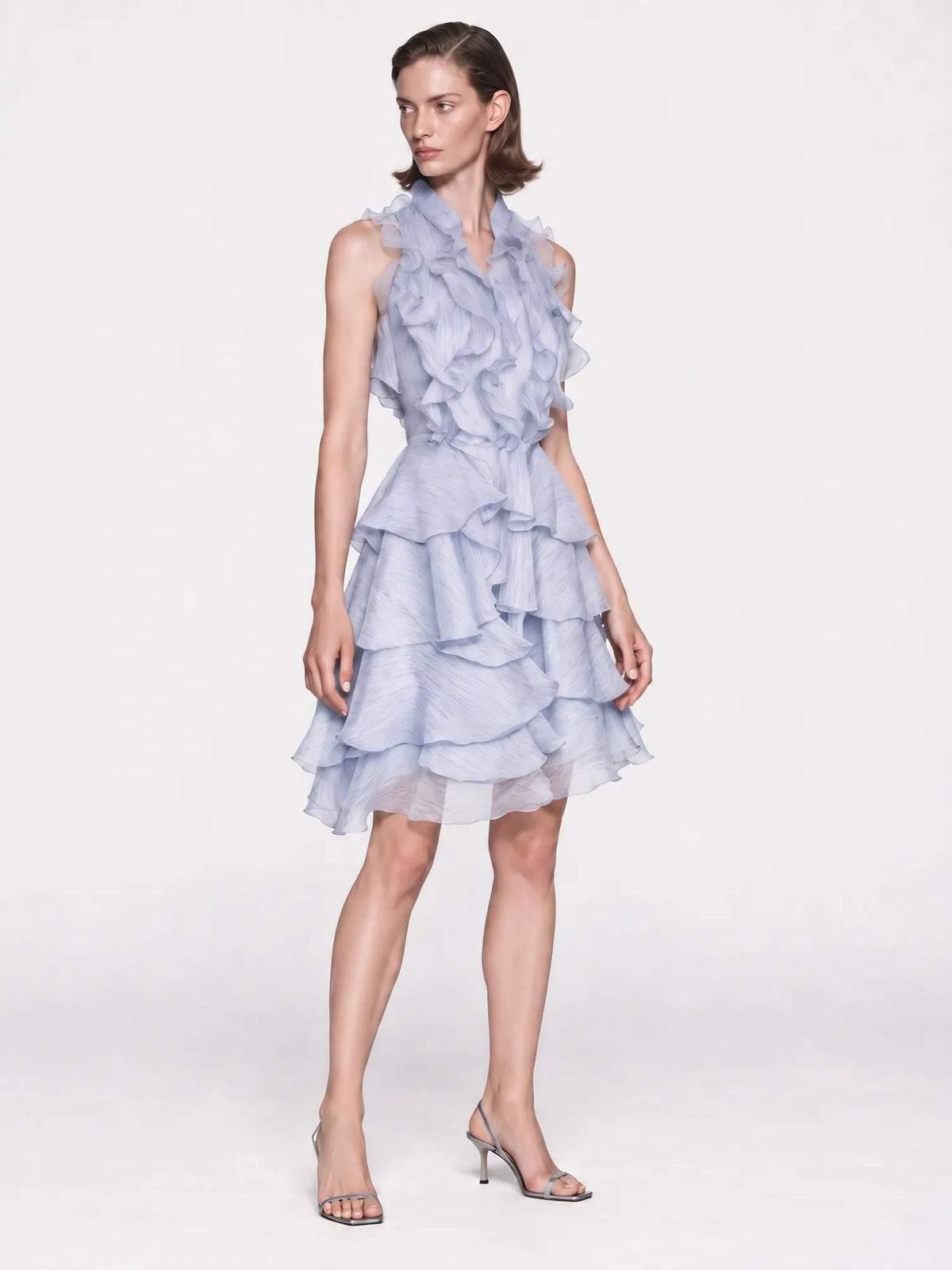 Juliette Mesh Ruffle Sleeveless Mini Dress