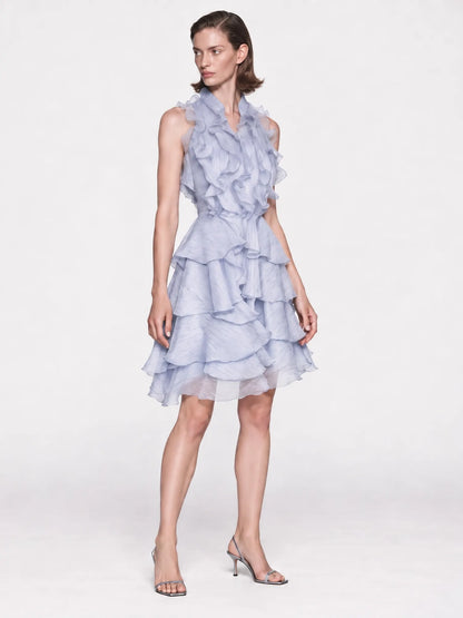 Juliette Mesh Ruffle Sleeveless Mini Dress