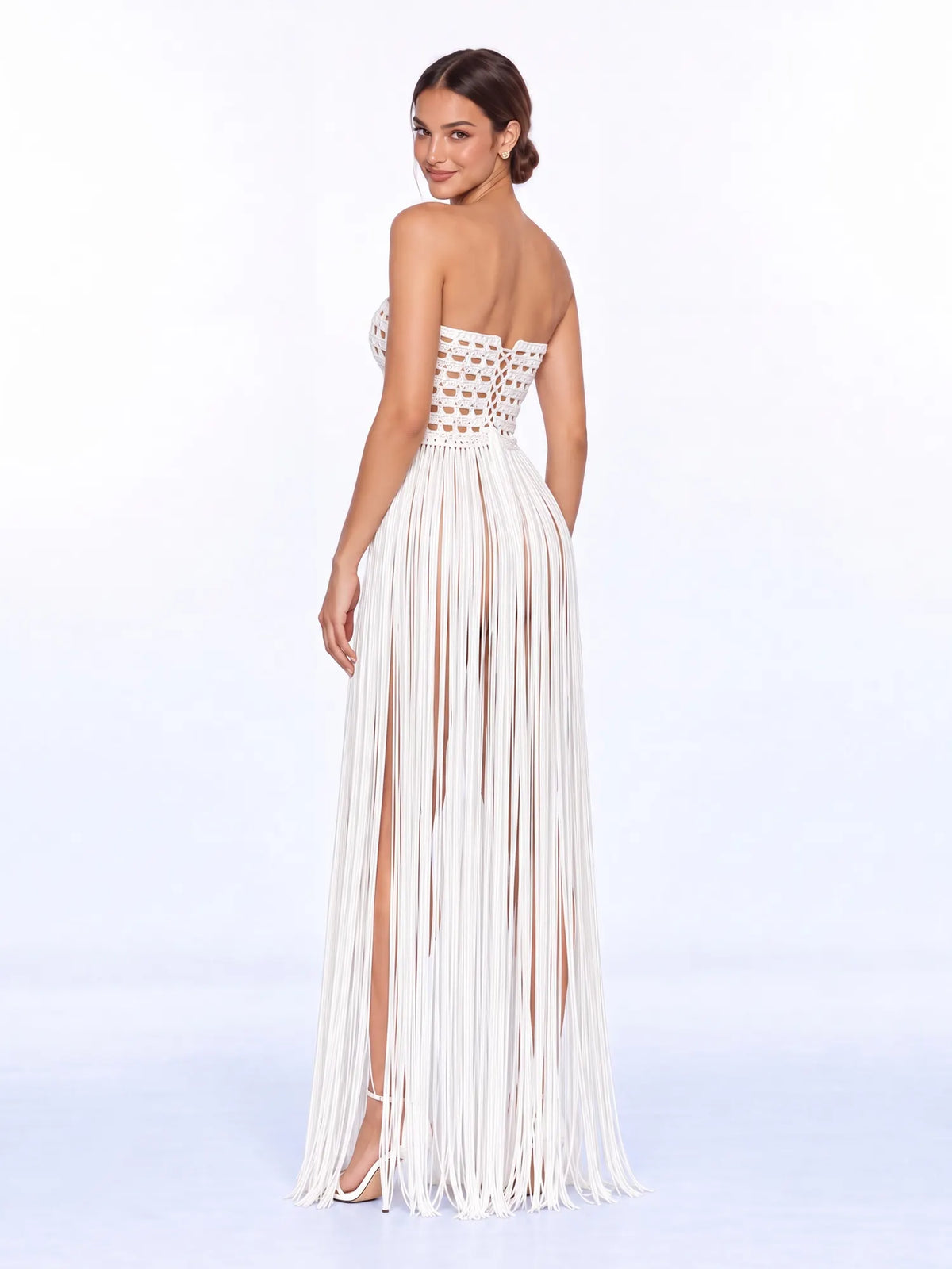 Melinda Crochet Fringe Maxi Dress