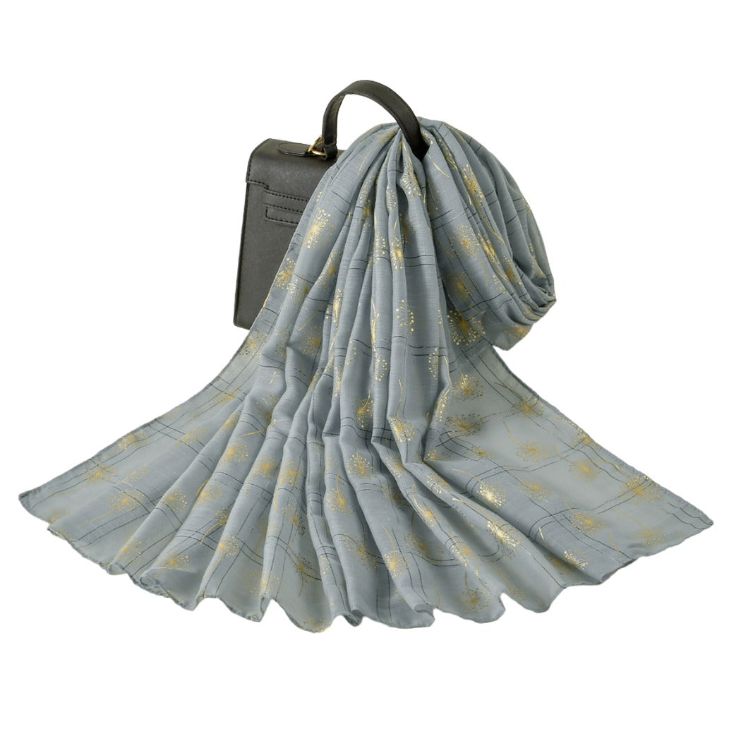 Scarvii - Golden Dandelion Printed Scarf - Stylish &amp;Soft
