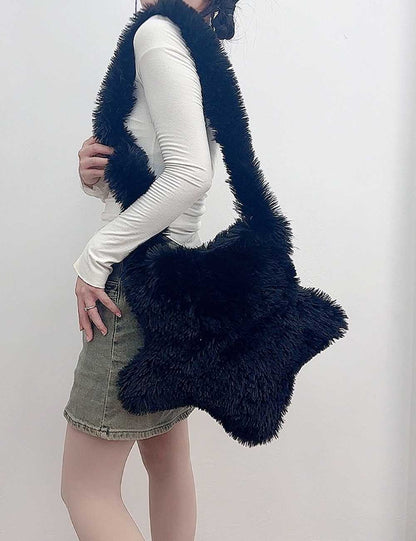 Furry Large Capacity Star-shaped Shoulder Bag