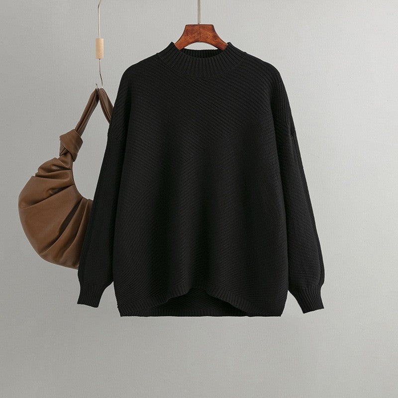 Solid Color Pullover Turtleneck Sweater