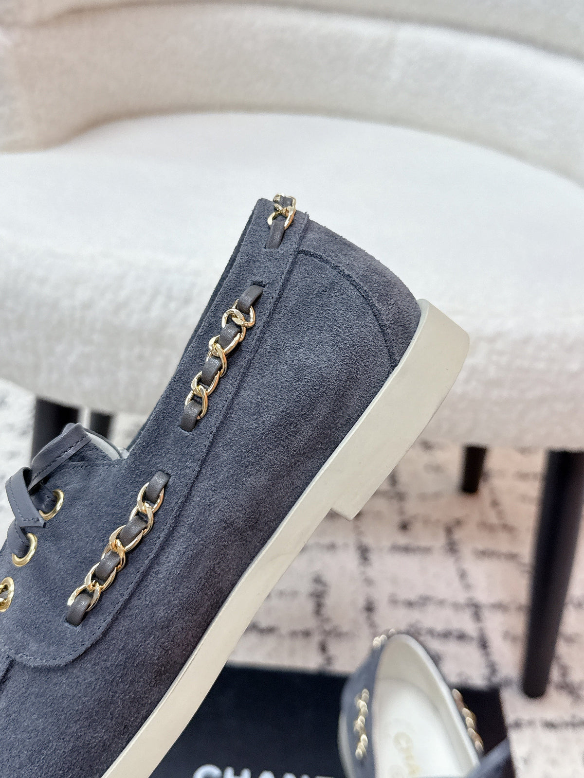 CC Cruise 25/26 Moccasins Black Slate Blue Gray Suede