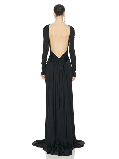 Leona Open Back Long Sleeve Maxi Dress