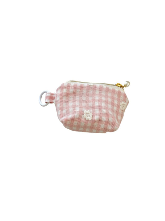 Cosbai - Mini Plaid Coin Purse with Zipper