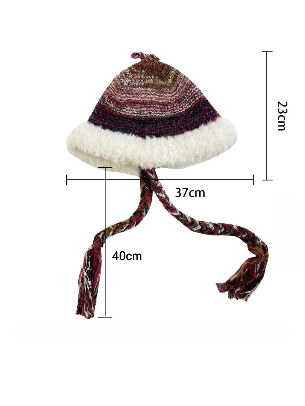 Haila - Rainbow Colorblock Knit Earflap Beanie