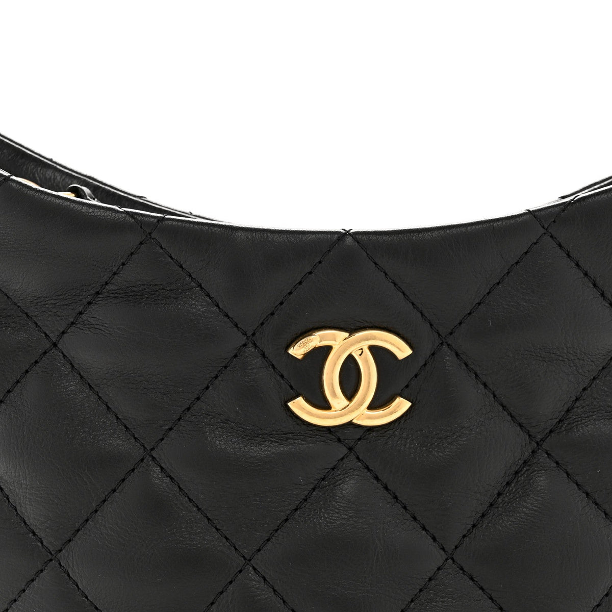 Lambskin Quilted CC Links Hobo Black