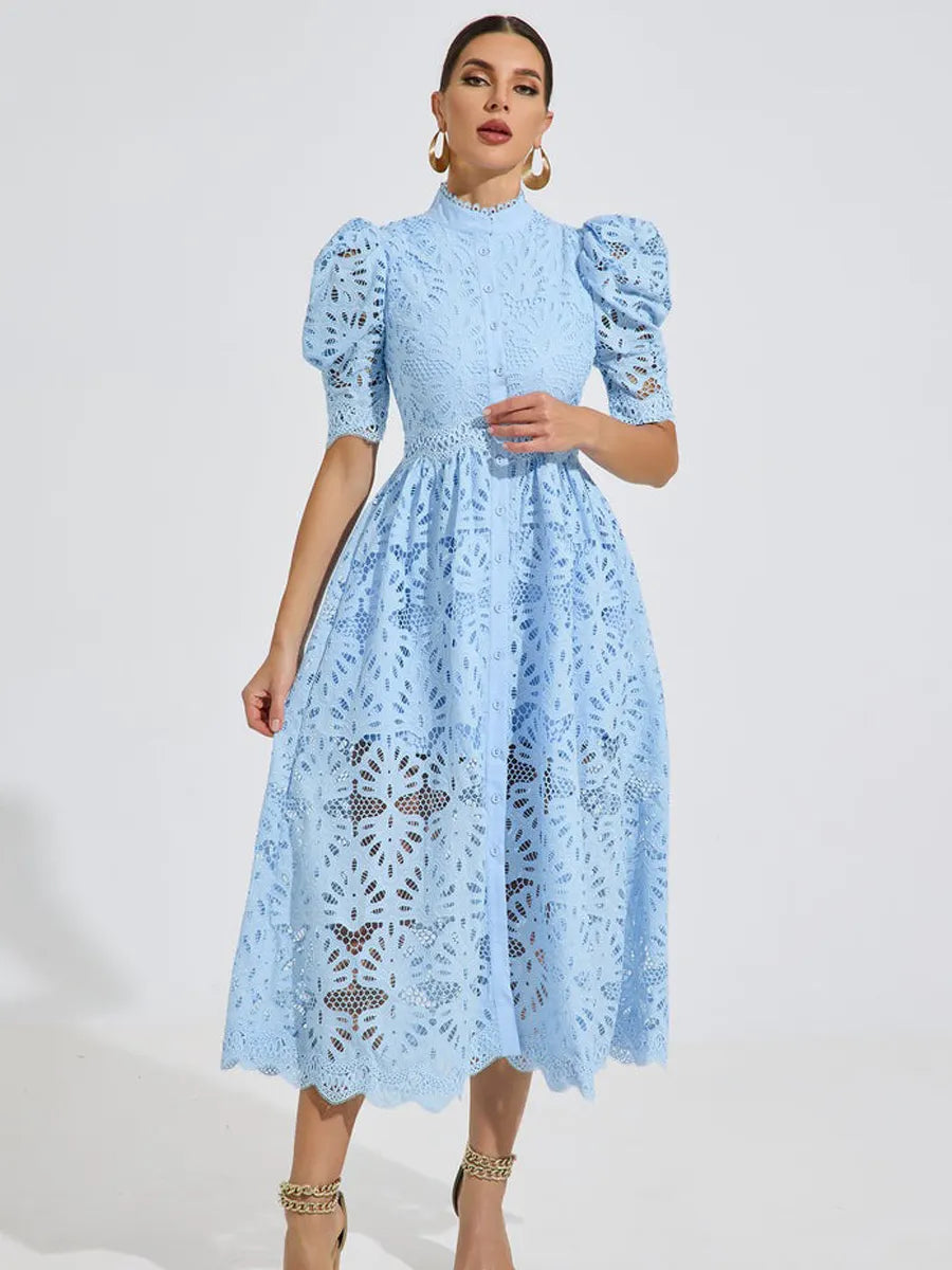 Jocelyn Sky Lace Midi Dress