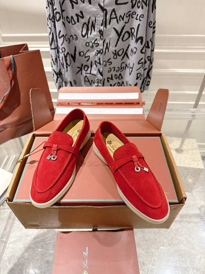 LP Summer Charms Walk Loafers Red Suede 565850