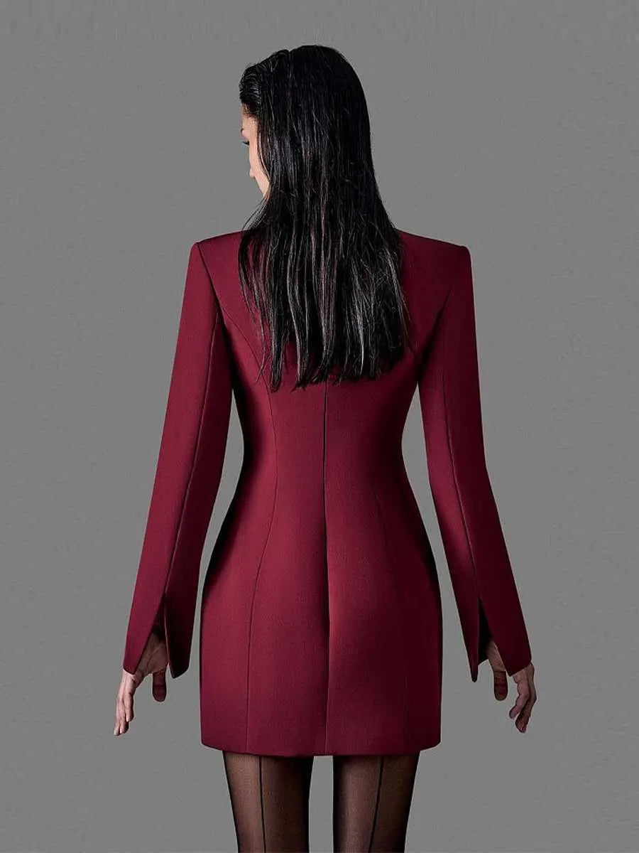 Autumn Shaped Neckline Mini Dress