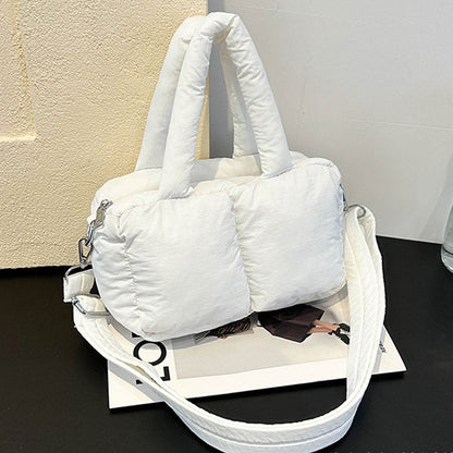 Trendy Puffer Top Handle Tote Shoulder Bag